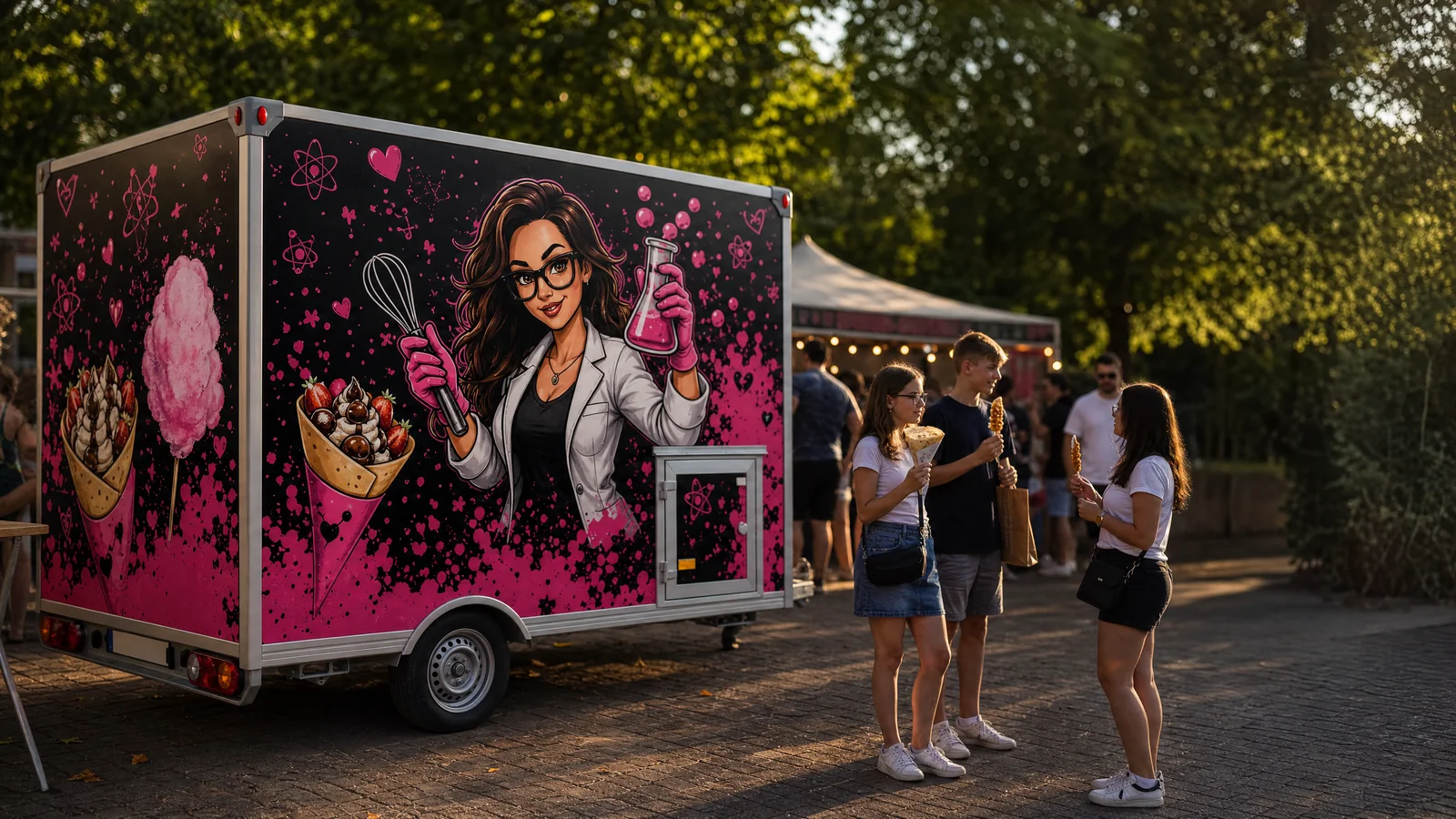 Crazy Crepes Verkaufsanhänger bei einem Outdoor-Event im Ruhrgebiet